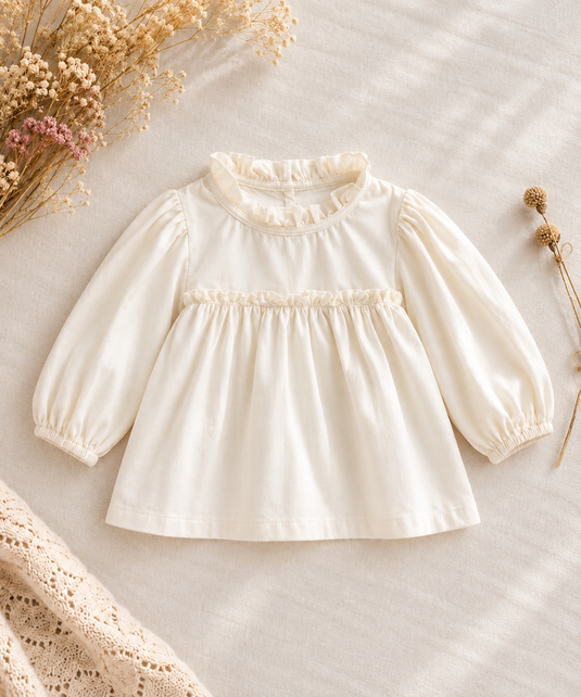 Blouse Floralie bébé fille en coton – Automne-Hiver