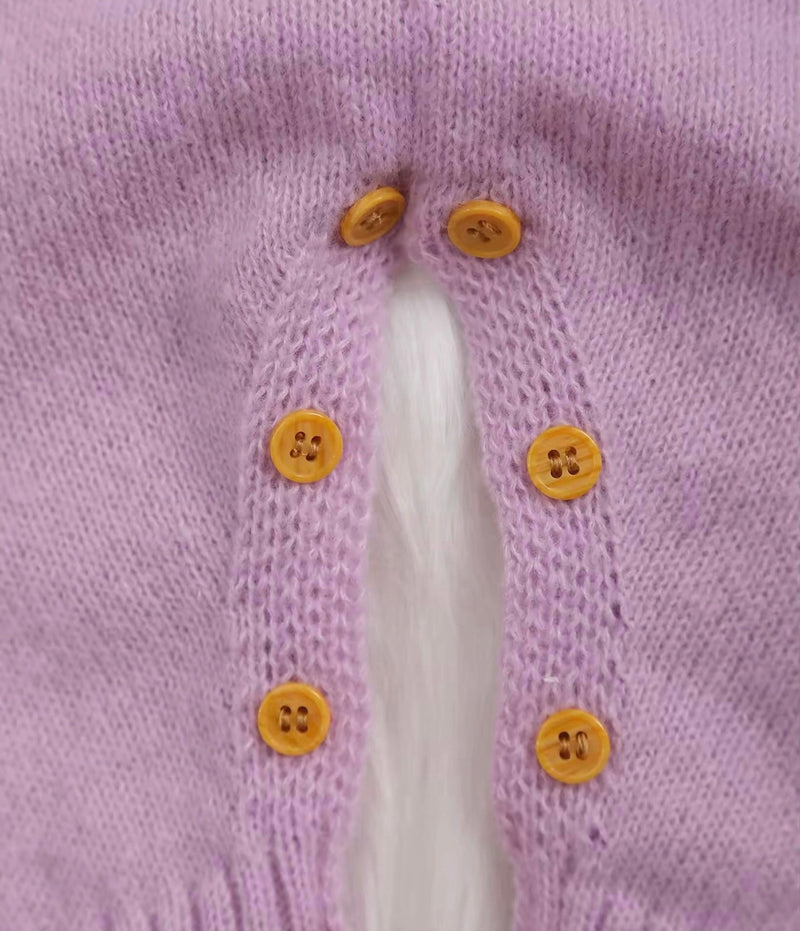 Chargez l'image dans la visionneuse de la galerie, Combinaison bébé fille en tricot doux lilas brodée
