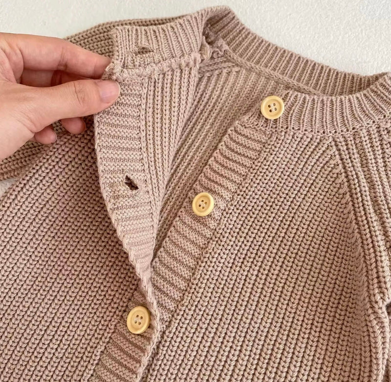 Load image into Gallery viewer, Soft beige brown cotton baby romper – Kali

