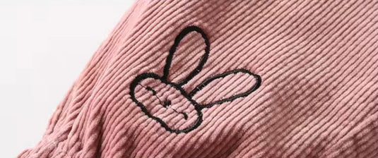 Girls' corduroy trousers with rabbit print – Kali