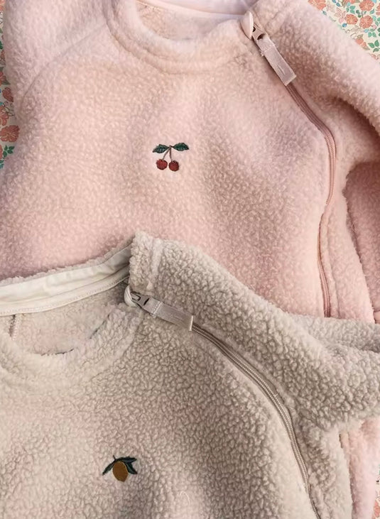 Barboteuse bébé en polaire douce à fermeture éclair – Fille et garçon -Pre-commande
