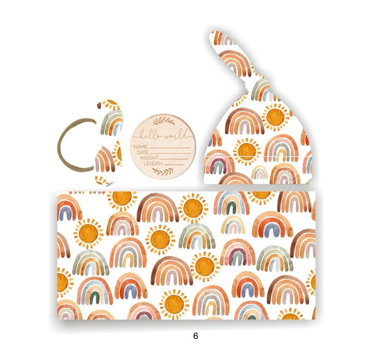 Cotton baby cocoon set – blanket, hat, and headband