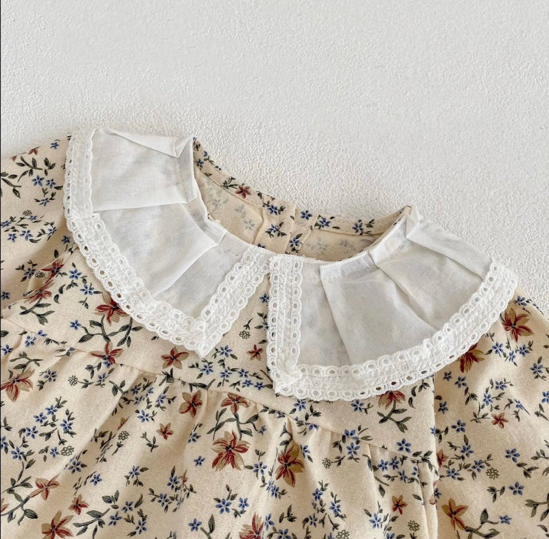 Load image into Gallery viewer, Baby girl pink floral soft cotton romper – Kali
