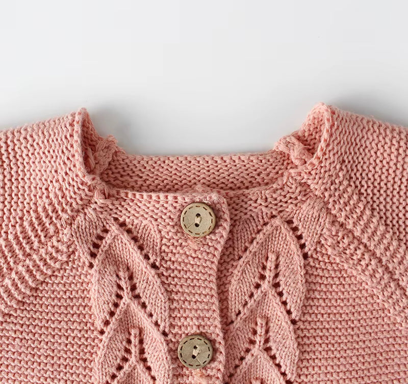 Load image into Gallery viewer, Baby girl's knitted cotton cardigan
