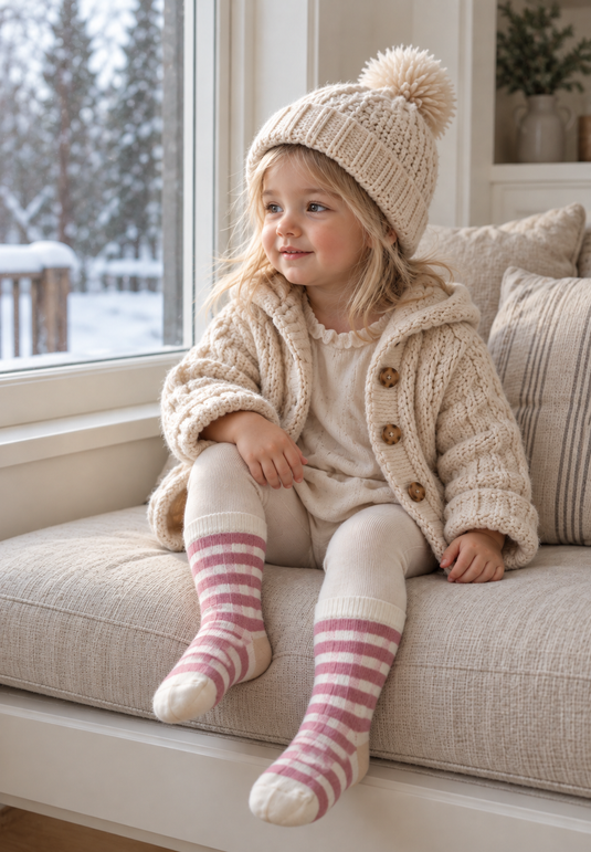 Chaussettes d’hiver doublées pour enfant 100% coton