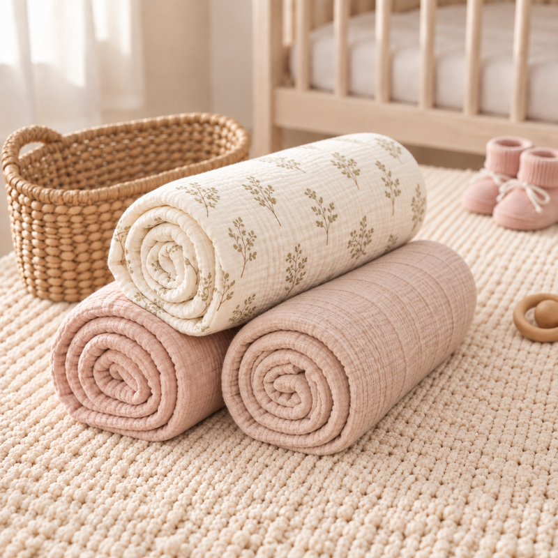 Load image into Gallery viewer, Soft cotton baby muslins (Trio) – Kali model
