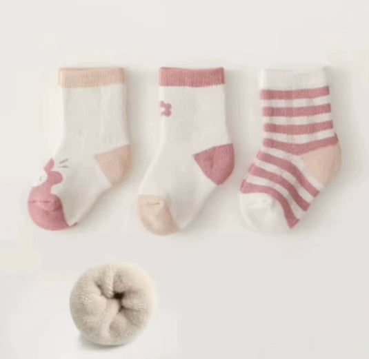 Chaussettes d’hiver doublées pour enfant 100% coton