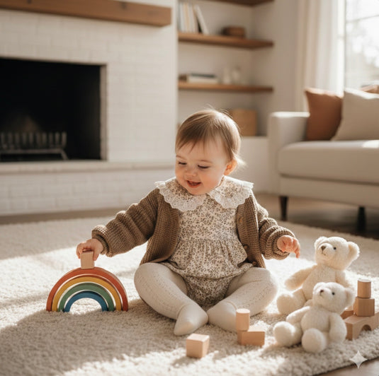Cardigan bébé fille vintage en tricot doux pour Kali
