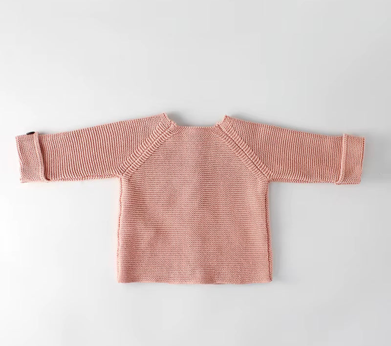 Load image into Gallery viewer, Baby girl's knitted cotton cardigan
