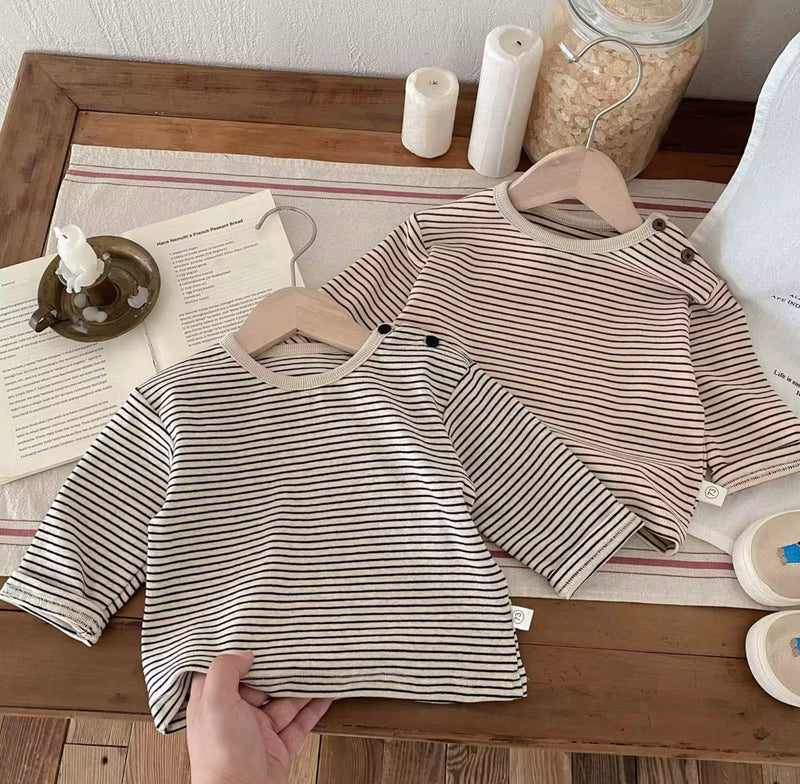 Load image into Gallery viewer, Boy's long-sleeved striped cotton T-shirt
