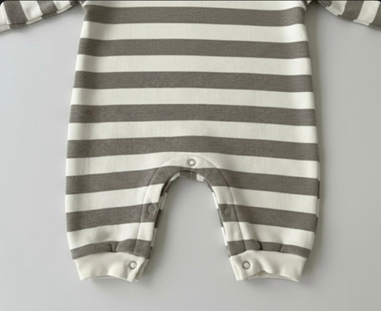Boys' striped cotton all-in-one