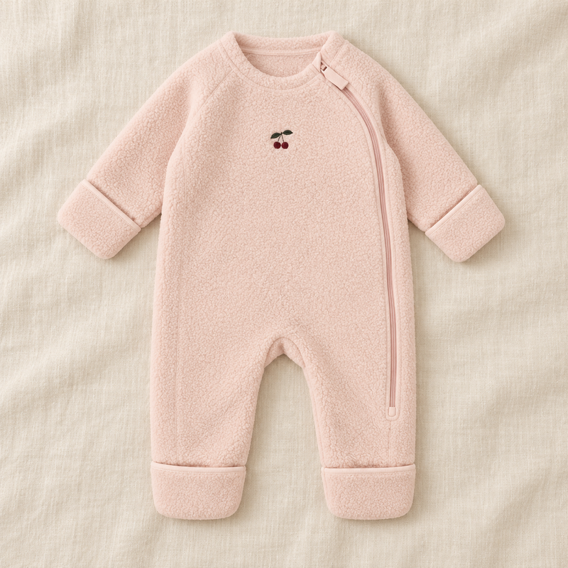 Load image into Gallery viewer, Barboteuse bébé en polaire douce à fermeture éclair – Fille et garçon -Pre-commande
