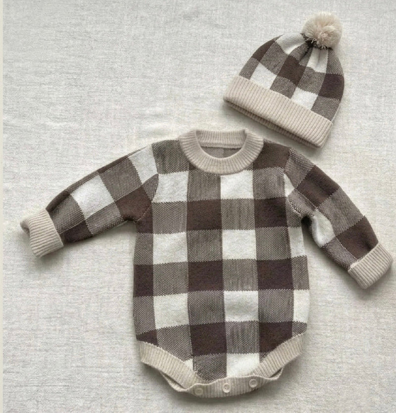 Load image into Gallery viewer, Baby boy's long-sleeved plaid jumpsuit – Kali
