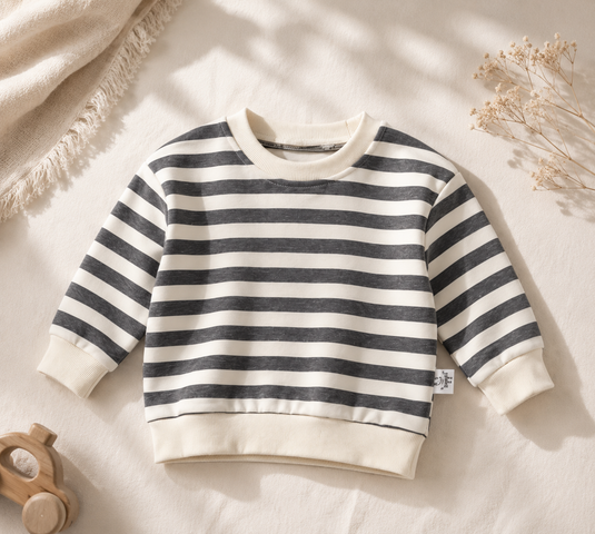 Soft cotton striped baby boy outfit – Autumn-Winter