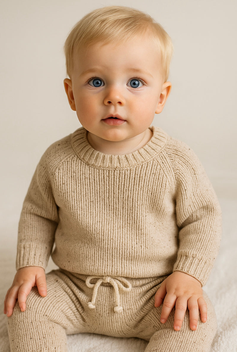 Load image into Gallery viewer, Ensemble bébé garçon en tricot de coton doux et confortable – Kali - Boutique Kaki Lilas
