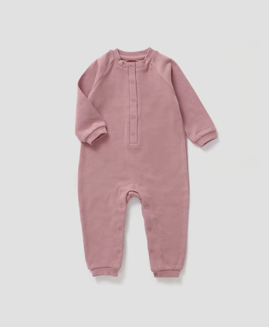 Combishort brossé - Berry coton bio - Boutique Kaki Lilas