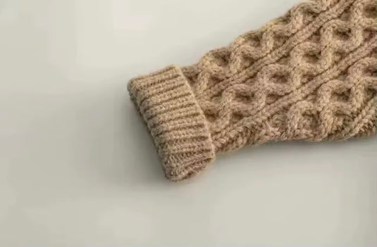 Girls' autumn-winter knitted cardigan in coffee and brown – Kali