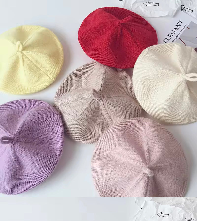Chargez l'image dans la visionneuse de la galerie, Béret bébé fille 0-3 ans en coton doux – Kaki Lilas - Boutique Kaki Lilas
