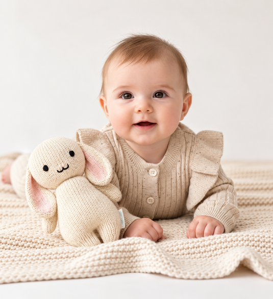 Barboteuse bébé fille en coton à manches longues motif moucheté
