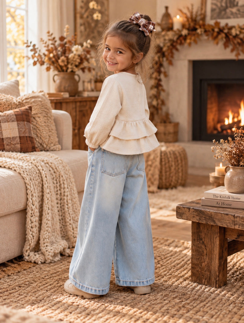 Load image into Gallery viewer, Romy ruffled blouse – Baby and girl – Autumn-Winter
