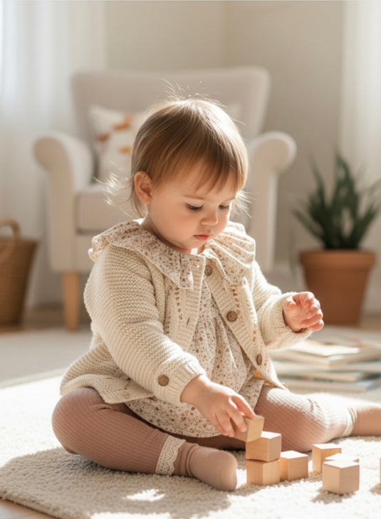 Baby &amp; child soft cotton lace leggings – Khaki Lilac