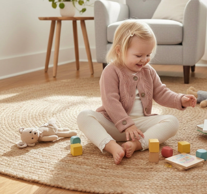 Load image into Gallery viewer, Baby girl's knitted cotton cardigan
