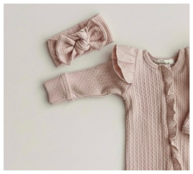 Load image into Gallery viewer, Baby girl boho style romper with matching headband
