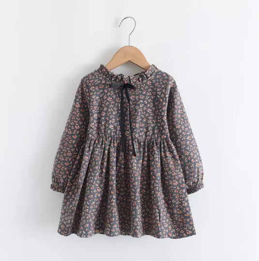 Robes fille fleuries d’automne deux couleurs – coton doux Kali -