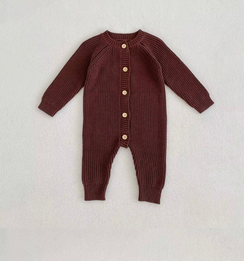 Load image into Gallery viewer, Soft beige brown cotton baby romper – Kali
