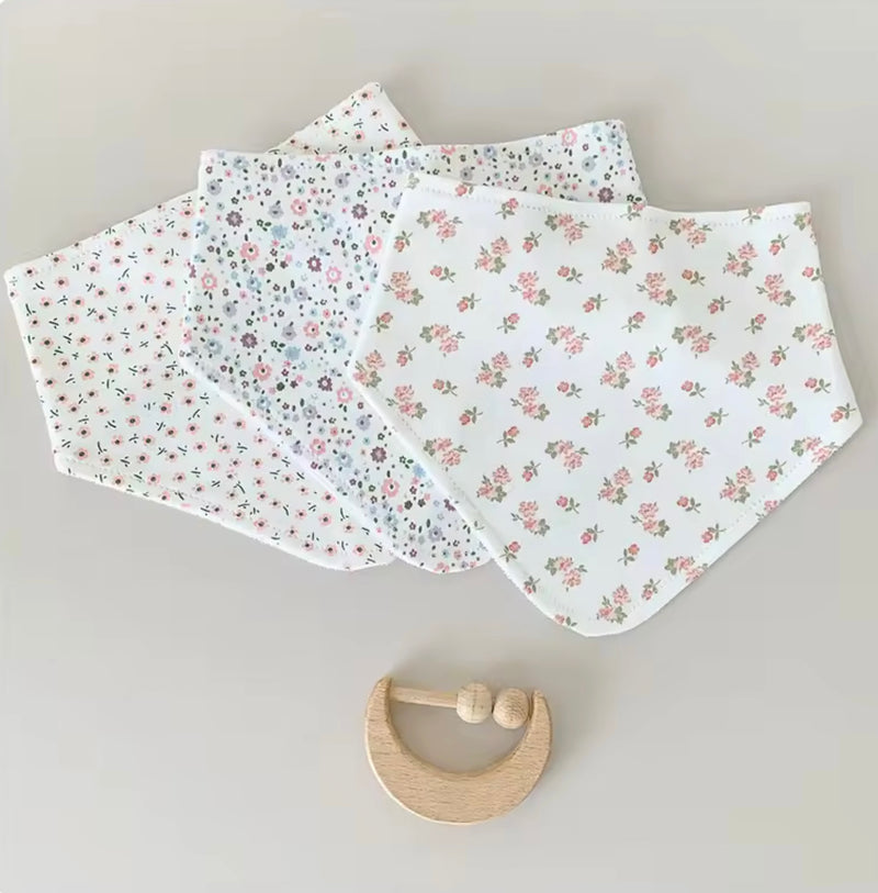 Load image into Gallery viewer, Ensemble de 3 bavoirs bandana bébé en coton – Kali - Boutique Kaki Lilas
