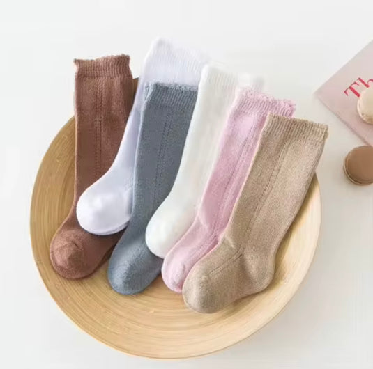 Chaussettes hautes bébé fille coton doux – automne – Kali - Boutique Kaki Lilas