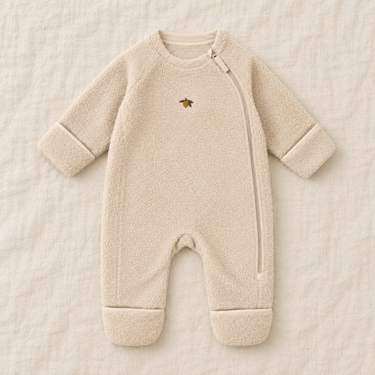 Barboteuse bébé en polaire douce à fermeture éclair – Fille et garçon -Pre-commande