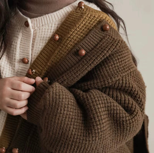 Soft knit vintage baby girl cardigan for Kali