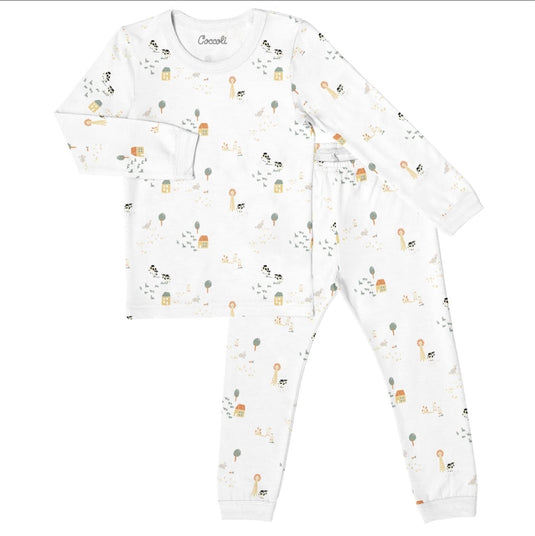Pyjama modal motifs animaux de ferme Coccoli - Boutique Kaki Lilas