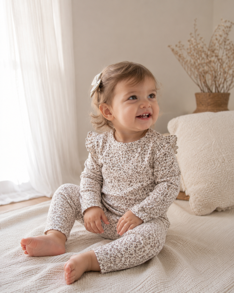 Load image into Gallery viewer, 3-piece floral spring baby girl set – Kali
