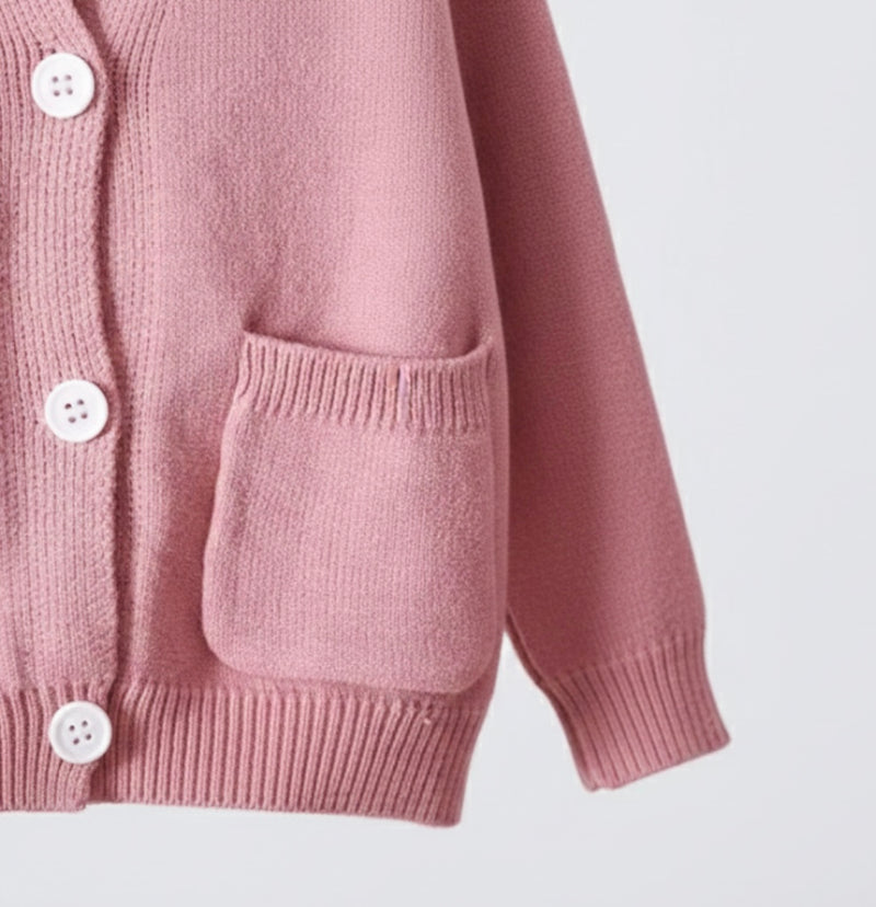 Chargez l'image dans la visionneuse de la galerie, Ensemble filles deux pièces robe florale avec cardigan doux– Kaki lilas
