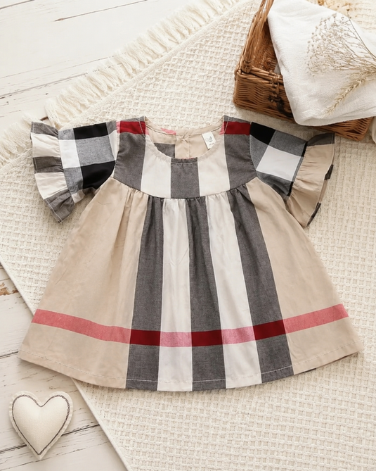 Baby girls' British-style checked dress – Autumn-Winter