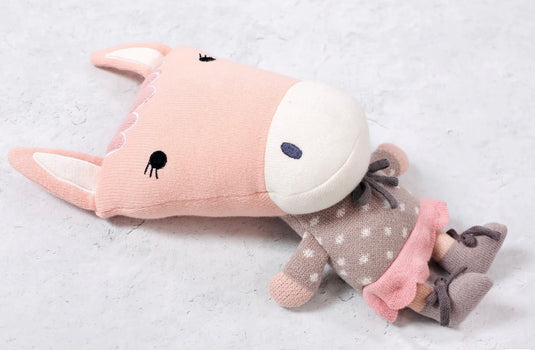 Handmade organic cotton plush toy: Jordan the horse