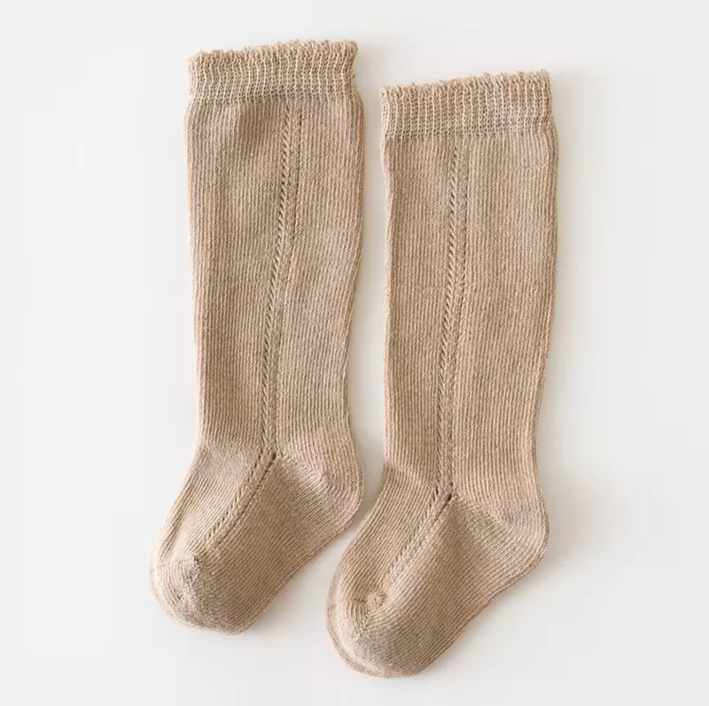Load image into Gallery viewer, Baby girl's soft cotton knee-high socks - autumn - Kali
