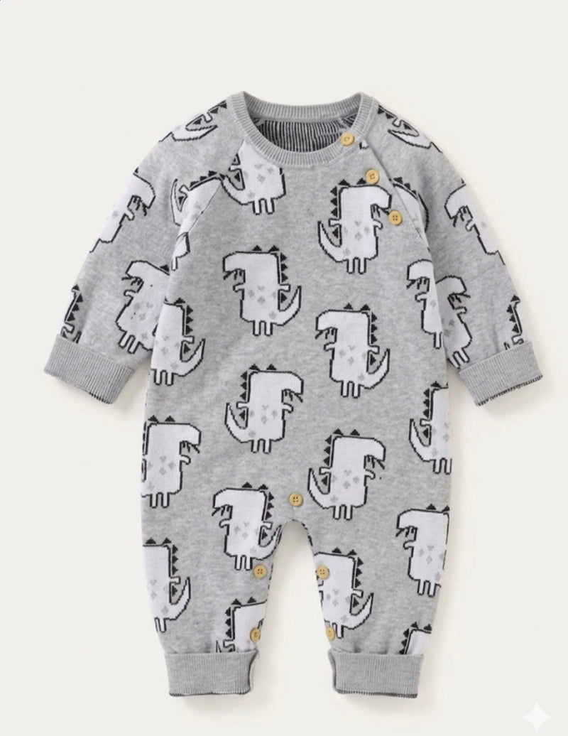 Load image into Gallery viewer, Baby boys' soft cotton knit all-in-one with hat – Kali
