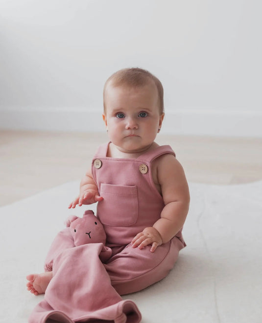 Doudou Lapin brossé Lovey-Berry coton bio - Boutique Kaki Lilas