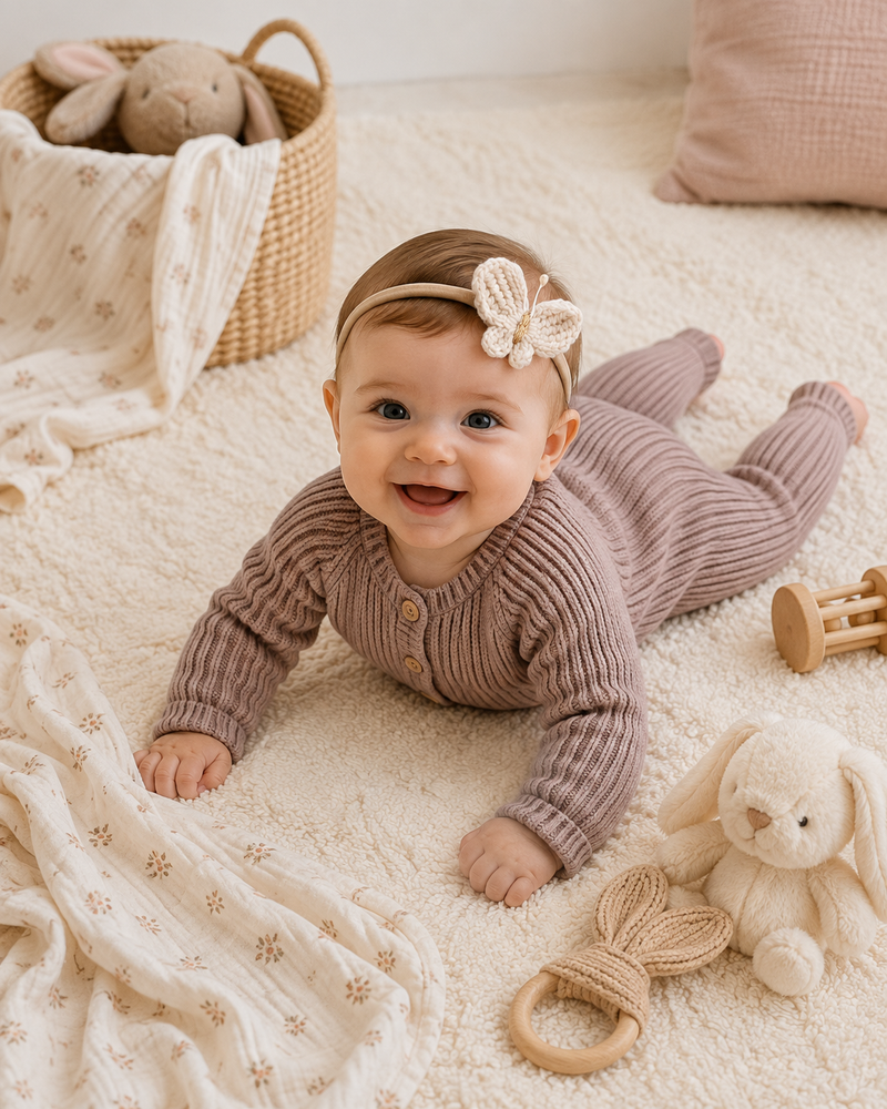 Load image into Gallery viewer, Soft beige brown cotton baby romper – Kali
