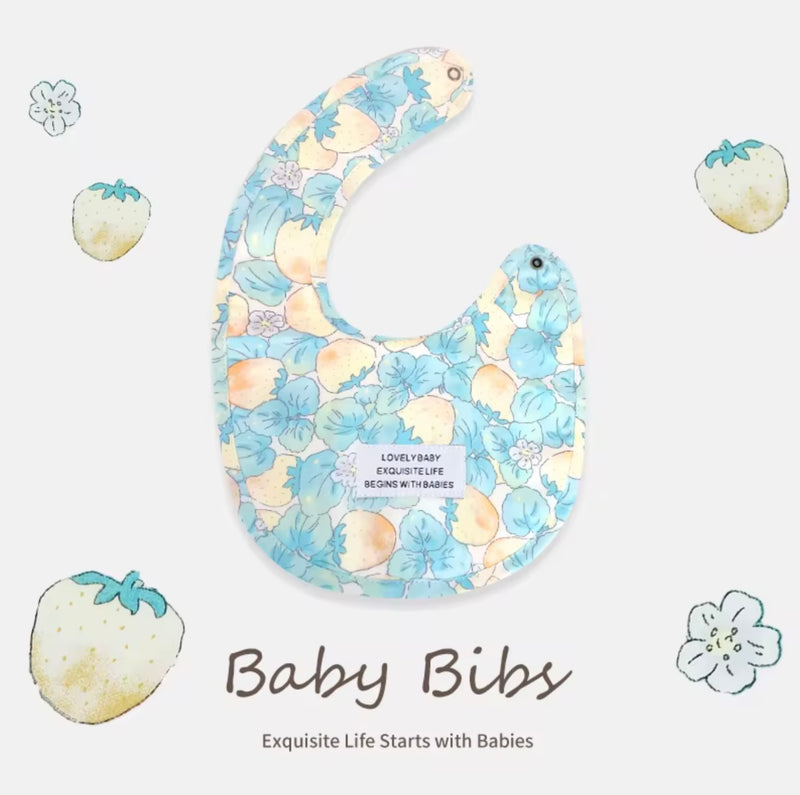 Load image into Gallery viewer, Bavoir bébé en coton motif fleuri – Kali - Boutique Kaki Lilas
