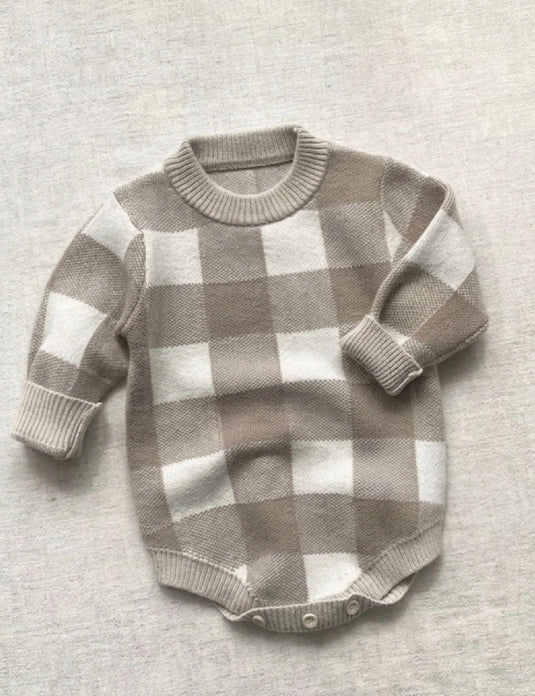 Baby boy's long-sleeved plaid jumpsuit – Kali