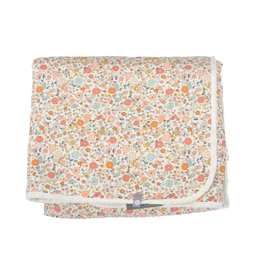 Couverture pour bébé fluffy + coton mini fleurs - Boutique Kaki Lilas