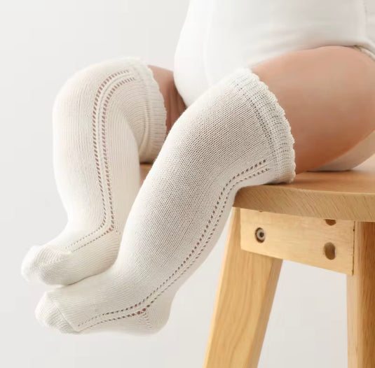 Chaussettes hautes bébé fille coton doux – automne – Kali - Boutique Kaki Lilas