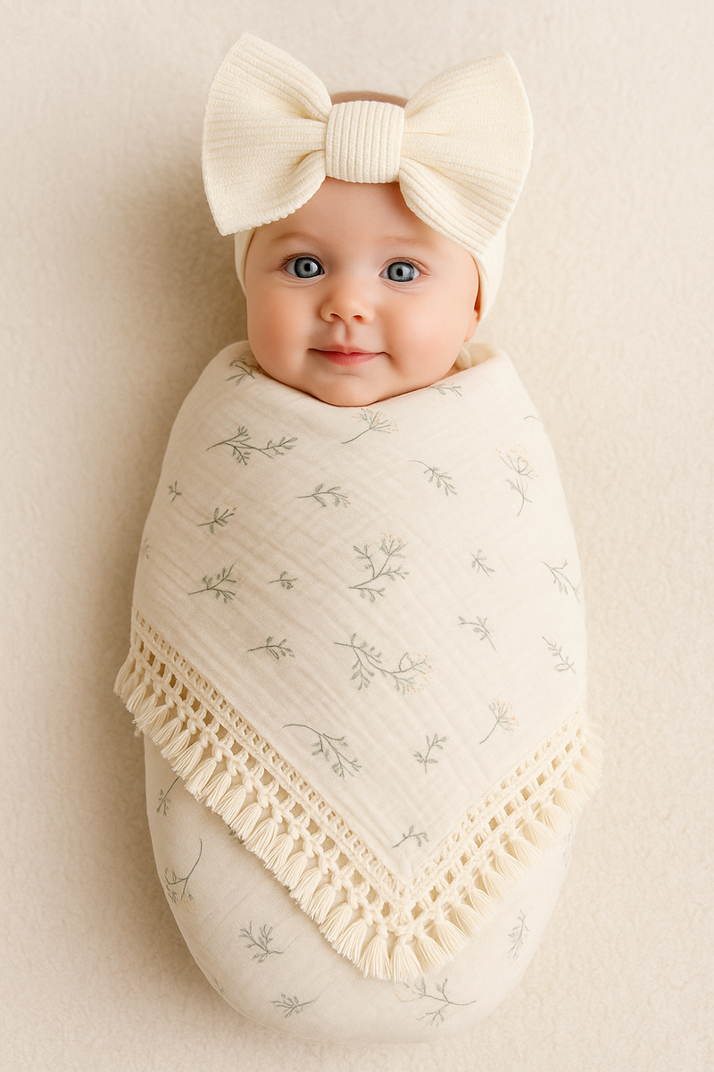 Load image into Gallery viewer, Mousseline bébé 100 % coton à motifs – Kali - Boutique Kaki Lilas
