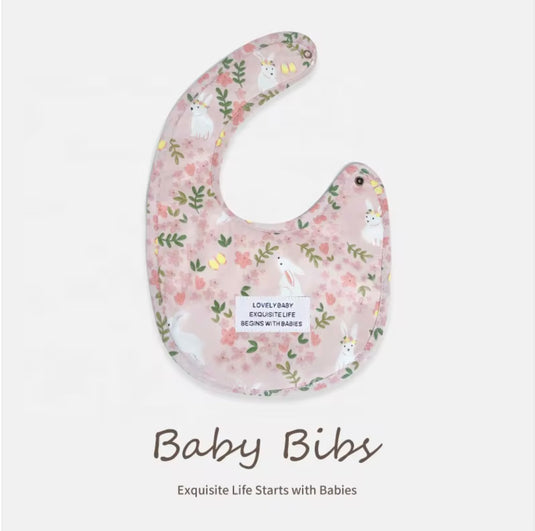 Bavoir bébé en coton motif fleuri – Kali - Boutique Kaki Lilas