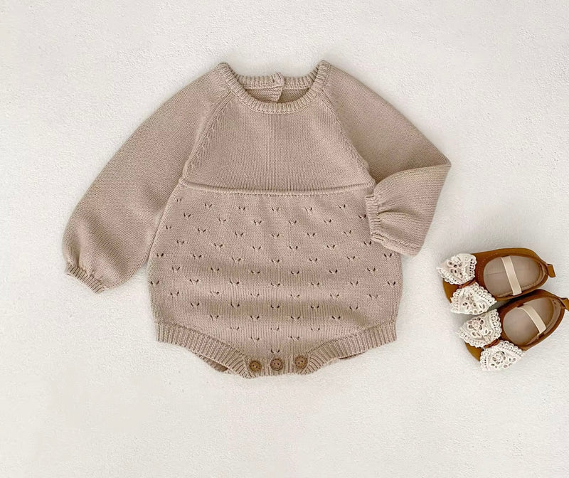 Chargez l'image dans la visionneuse de la galerie, Combinaison bébé fille en tricot de coton doux – Kali
