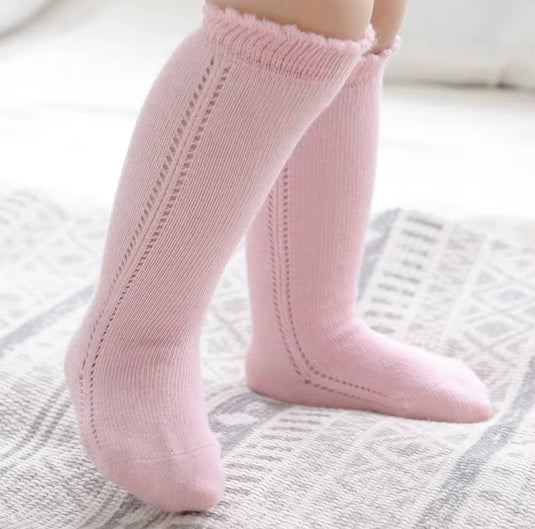 Chaussettes hautes bébé fille coton doux – automne – Kali - Boutique Kaki Lilas